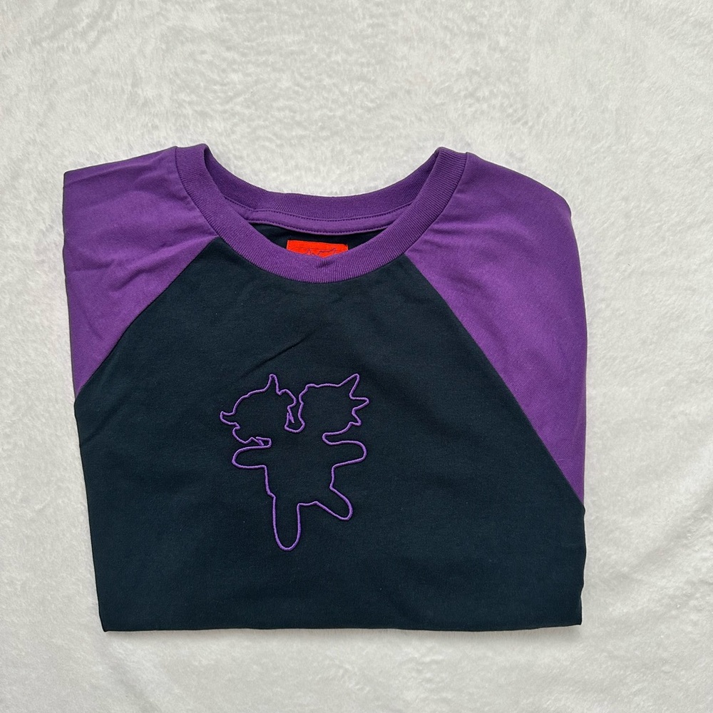 Emergency Intercom x Heaven Purple and Navy Graphic Tee